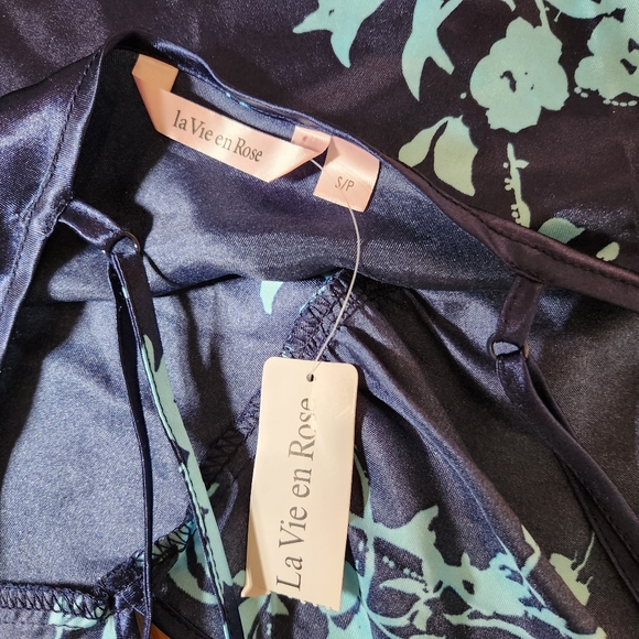 La Vie en Rose slip dress and matching robe in blue and size Small - Picture 3 of 6